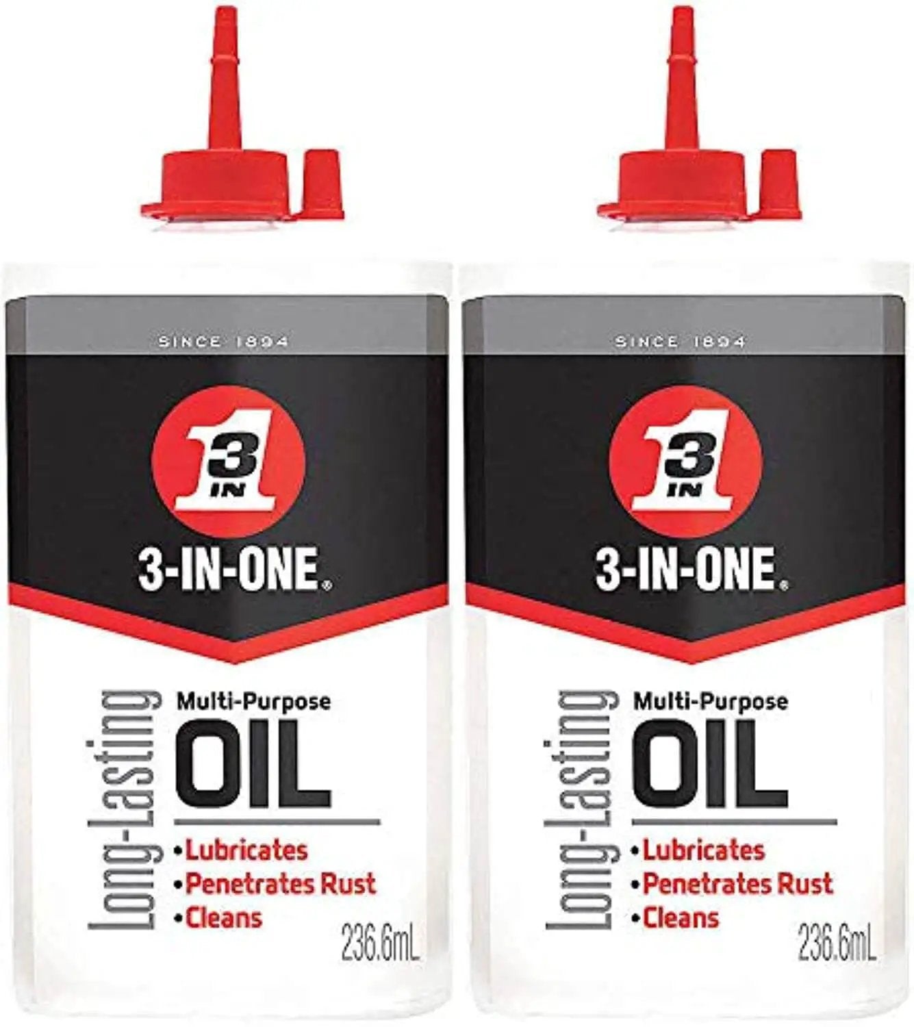 Multi Purpose Lubricant Oil With Drip Applicator For Tools Hinges And Wheels 8 Oz Pack Of 2 reduces friction, silences squeaks.