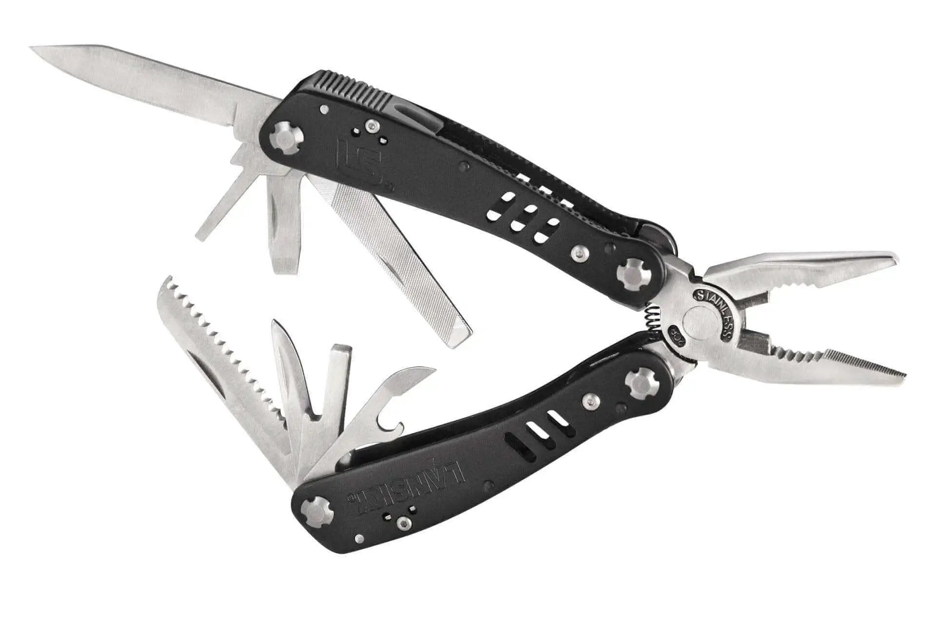 20 Function Multi Tool Set With Needle Nose Pliers And Wire Cutters, Includes Standard And Serrated Edge Blades For Household Projects