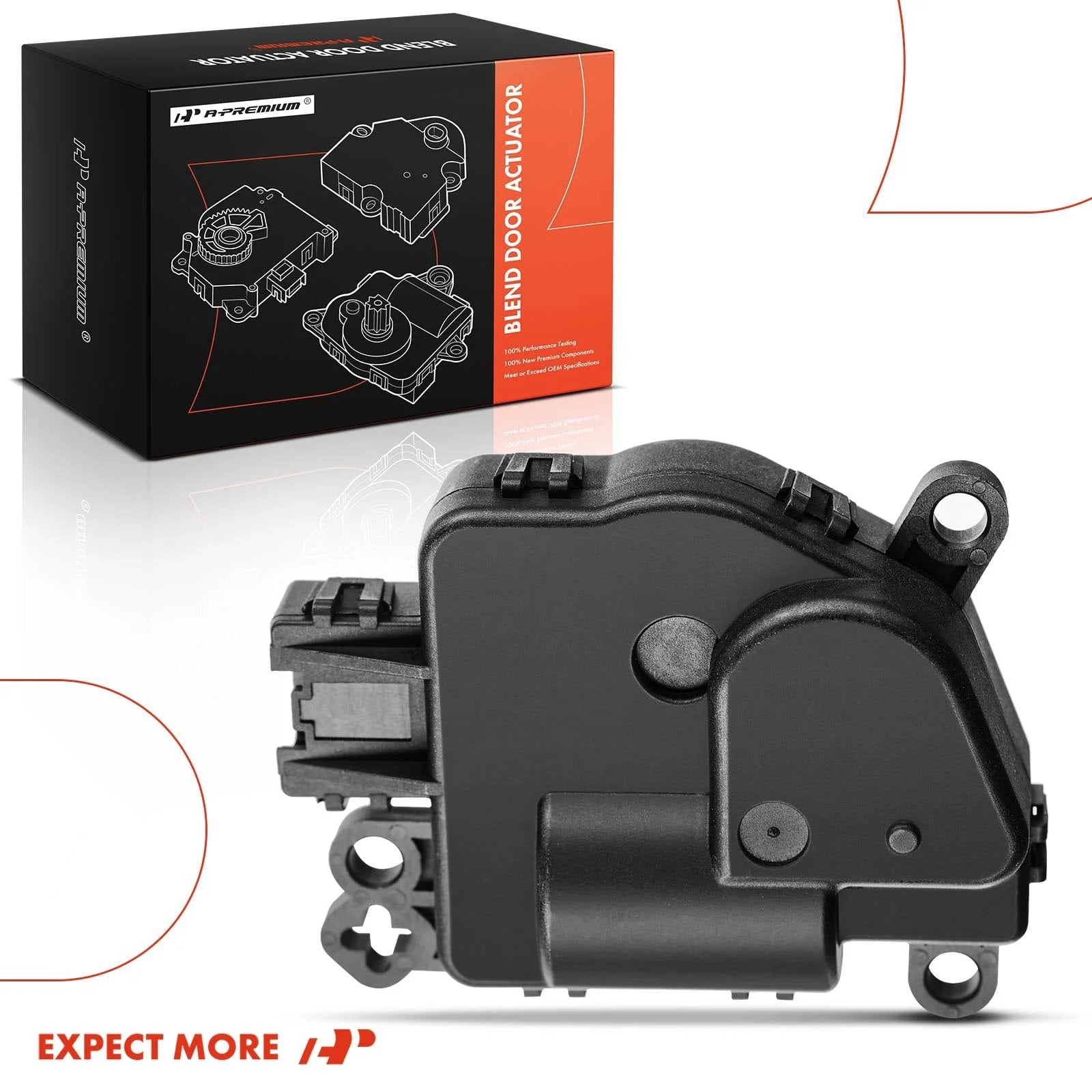 Mustang Temperature Actuator Replacement for 2010 2011 2012 2013 2014 Main Heater Blend Door Actuator, side view.