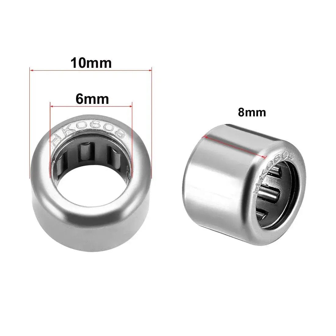 Drawn Cup Needle Roller Bearing Set Open End With 6mm Bore 10mm Outer Diameter And 8mm Width Built For Tight Spaces Heavy Duty Load