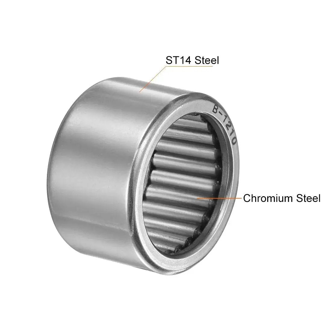 Needle Roller Bearing B1210 Full Complement Drawn Cup Open Heavy Duty 3/4 Inch ID 1 Inch OD 5/8 Inch Width by Uxcell, ST14 Steel