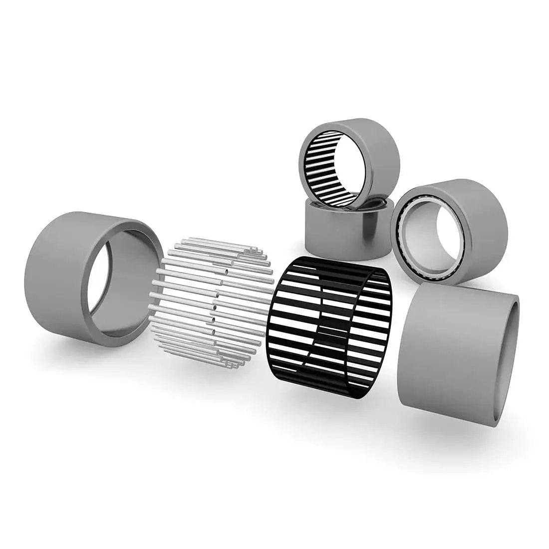 Exploded view of Needle Roller Bearing B1210 Full Complement Drawn Cup Open Heavy Duty 3/4 Inch ID 1 Inch OD 5/8 Inch Width by Uxcell