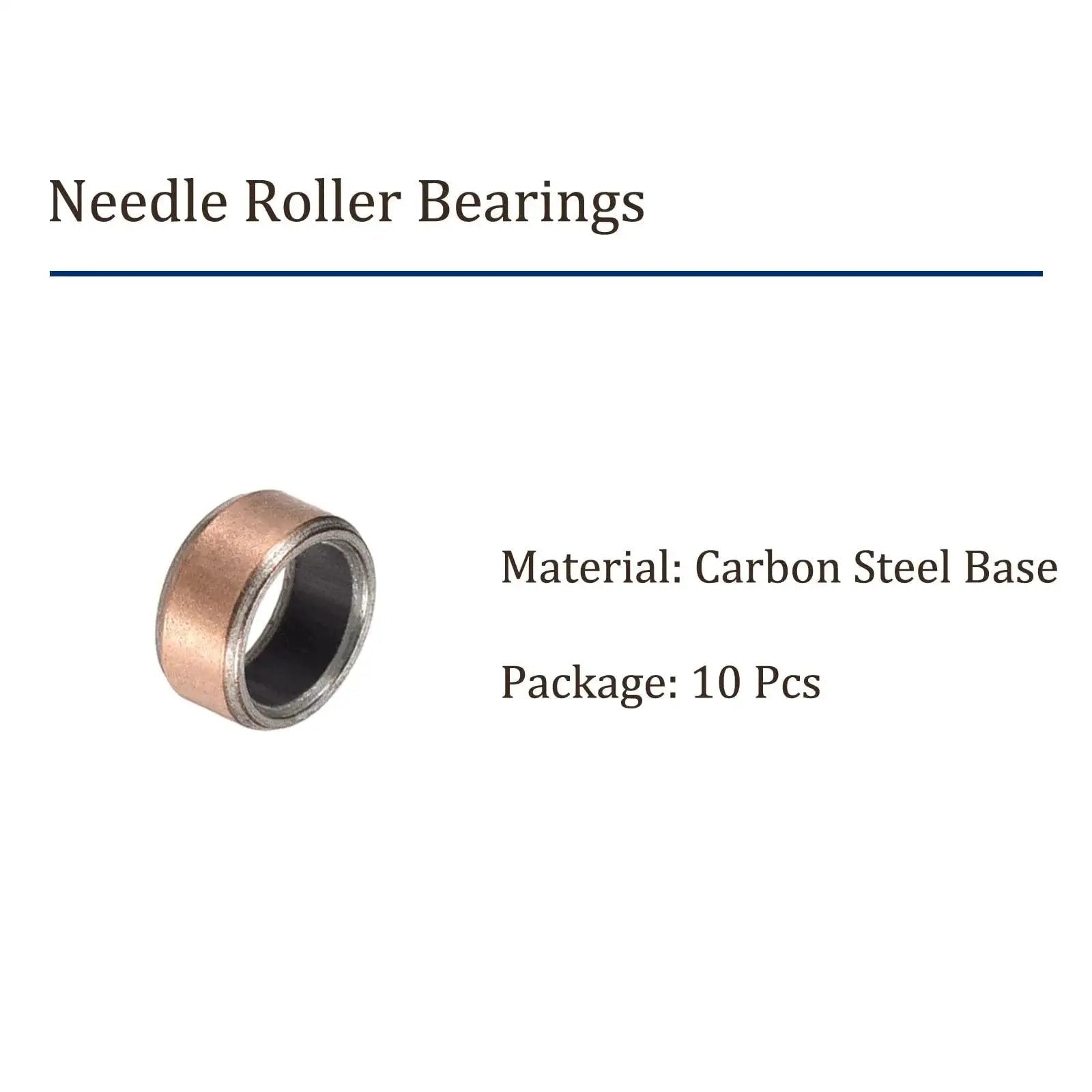 10 Pcs 6mm x 8mm x 4mm Sleeve Bearings Oilless Wrapped Bushings with Carbon Steel Base and Bronze Sintered Coating
