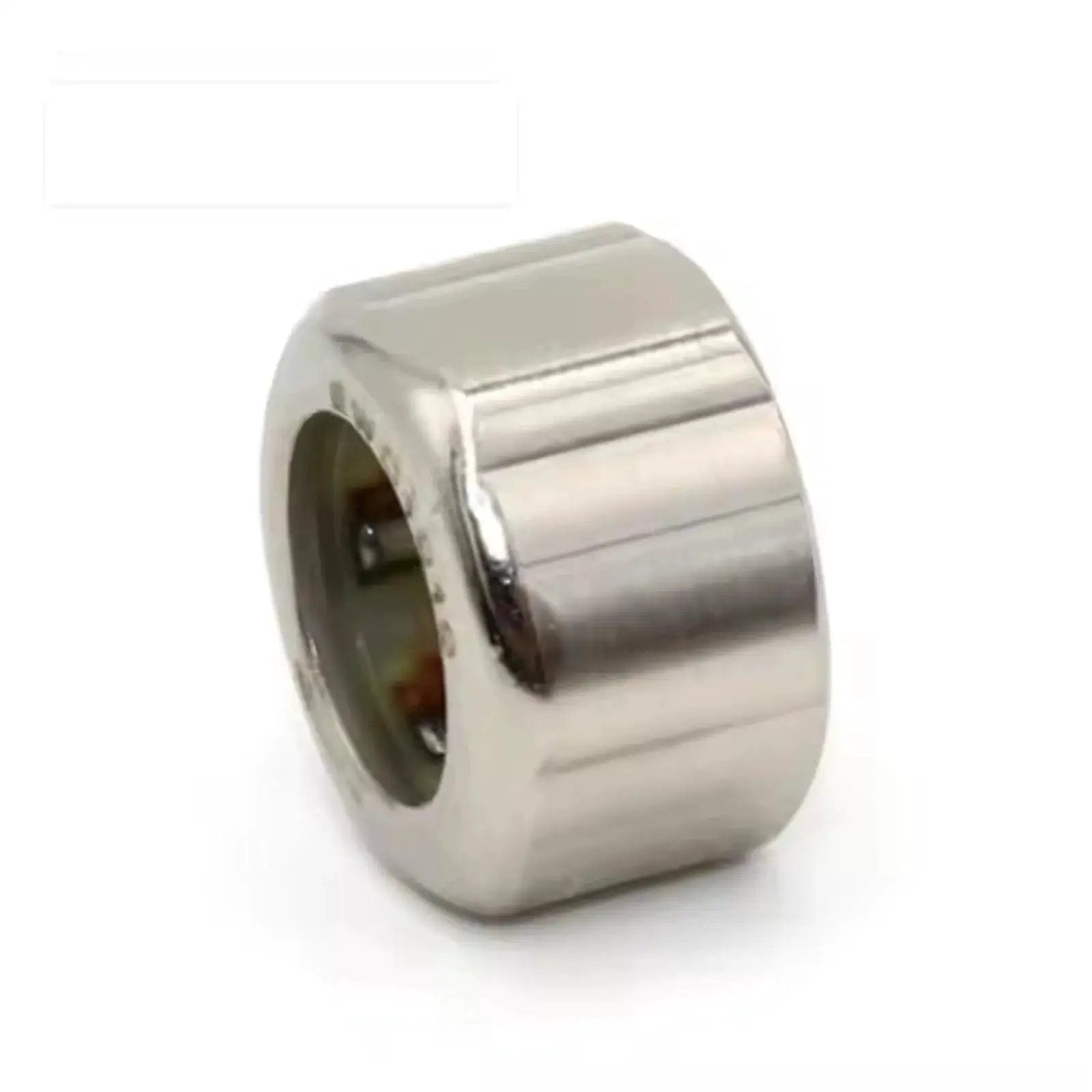 Front view of Two Piece One Way Clutch Needle Roller Bearing Set 8mm By 12.4mm By 9mm with steel cage, low profile design.