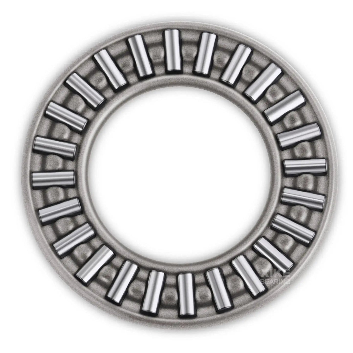 Four Piece AXK2035 Plus 2AS Needle Roller Thrust Bearings Set 20x35x2mm highlighting chrome steel and precision tolerance