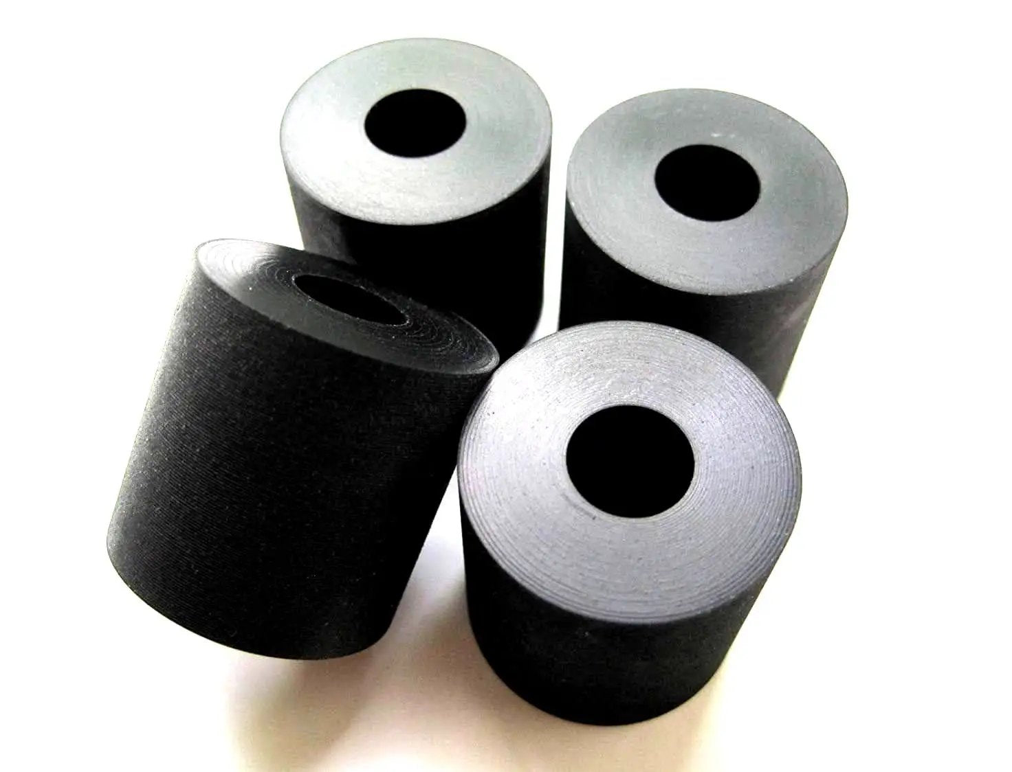 Four Pack Made In USA Premium Quality Neoprene Rubber Spacers One Inch Outer Diameter Three Eighths Inch Inner Diameter One Inch Thickness