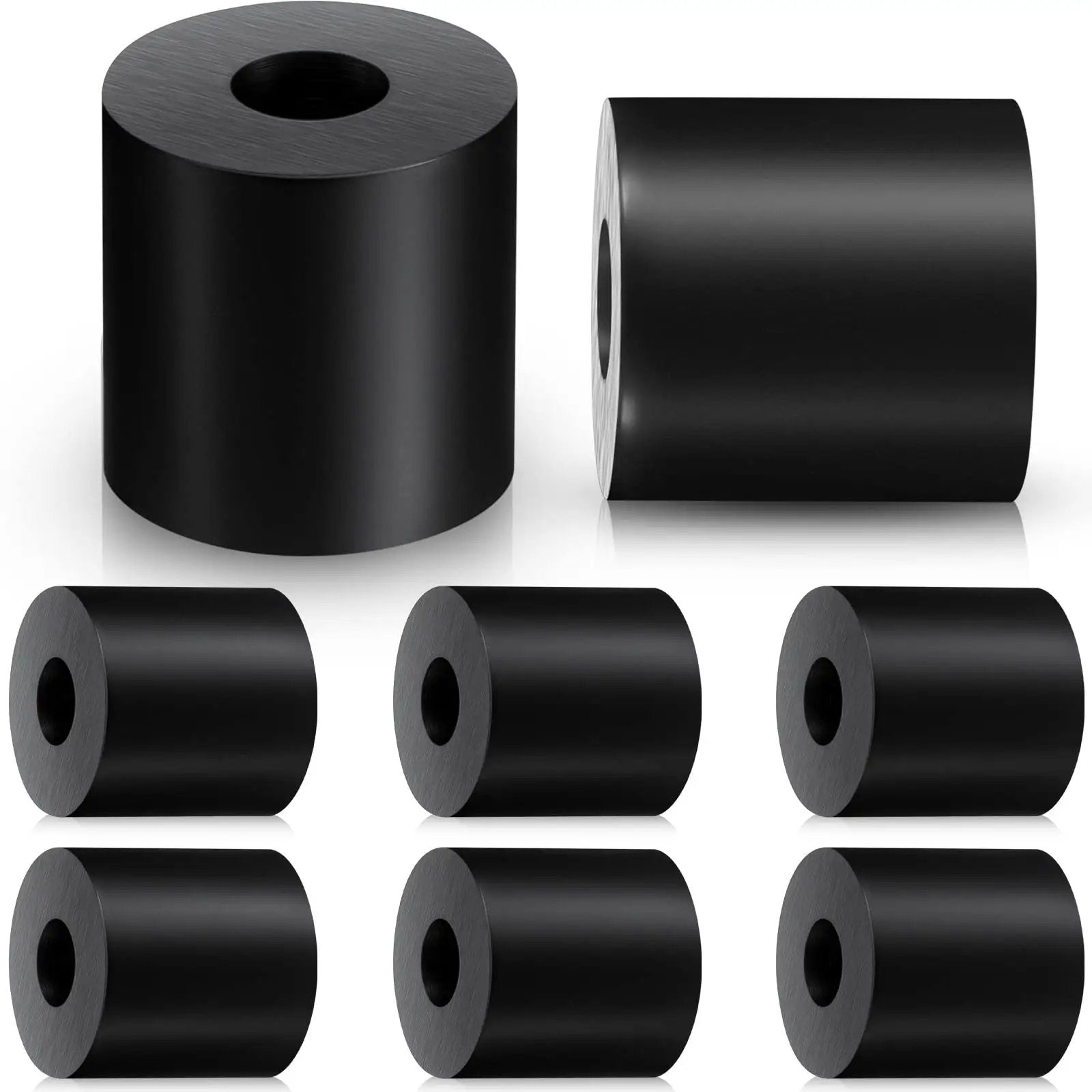 Eight Pack Rubber Spacers 1 Inch OD By Three Eighths Inch ID By 1 Inch Thick Neoprene Washers for Home and Car Vibration Damping