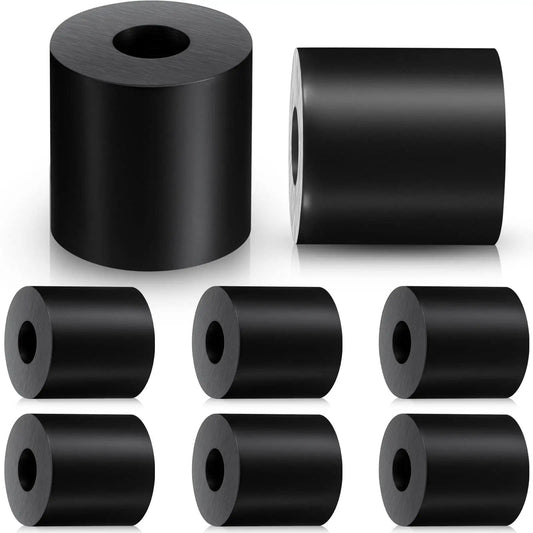 Eight Pack Rubber Spacers 1 Inch OD By Three Eighths Inch ID By 1 Inch Thick Neoprene Washers for Home and Car Vibration Damping