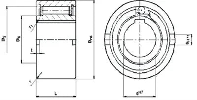 NF40 40mm Freewheel Clutch - One-Way Roller Type - Backstop/Overrunning 40x110x63mm