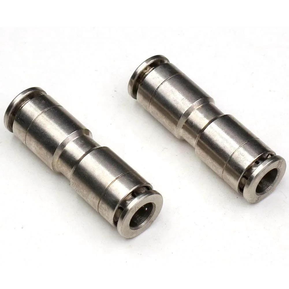 Union Straight Push To Connect Fittings One Quarter Inch Tube Quick Connect For Air And Water Lines Nickel Plated Brass 2 Pack
