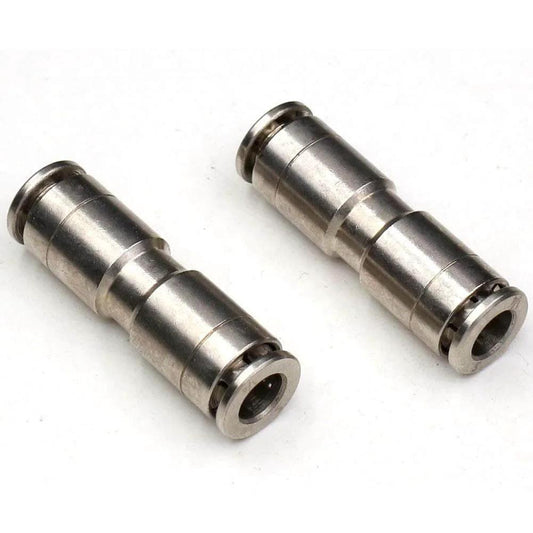 Union Straight Push To Connect Fittings One Quarter Inch Tube Quick Connect For Air And Water Lines Nickel Plated Brass 2 Pack