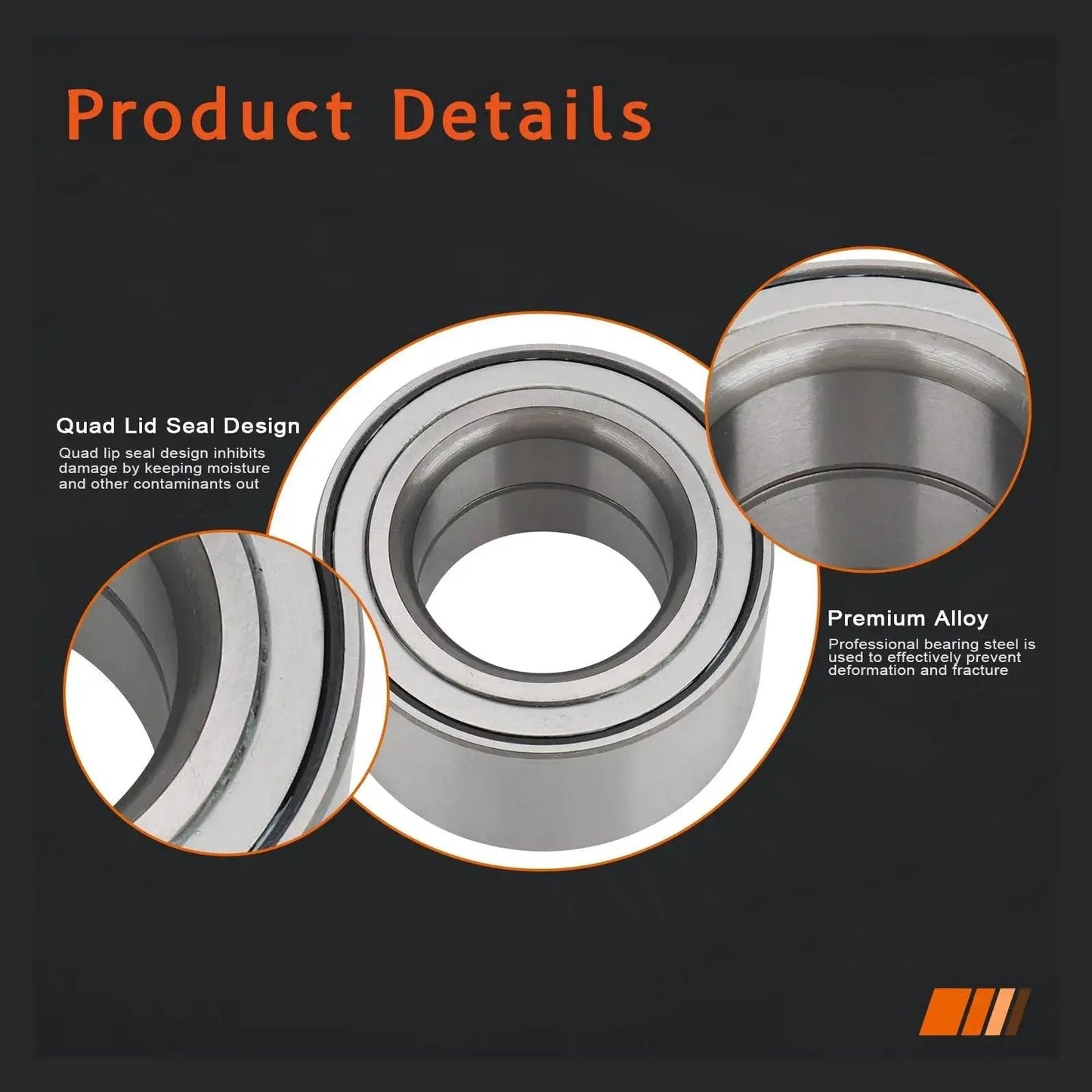 Close-up of Front Wheel Hub Bearing Drop In Replacement OEM Grade For Nissan Maxima 2000 2008 Altima 2002 2006 X Trail 2005 2006 Inf...