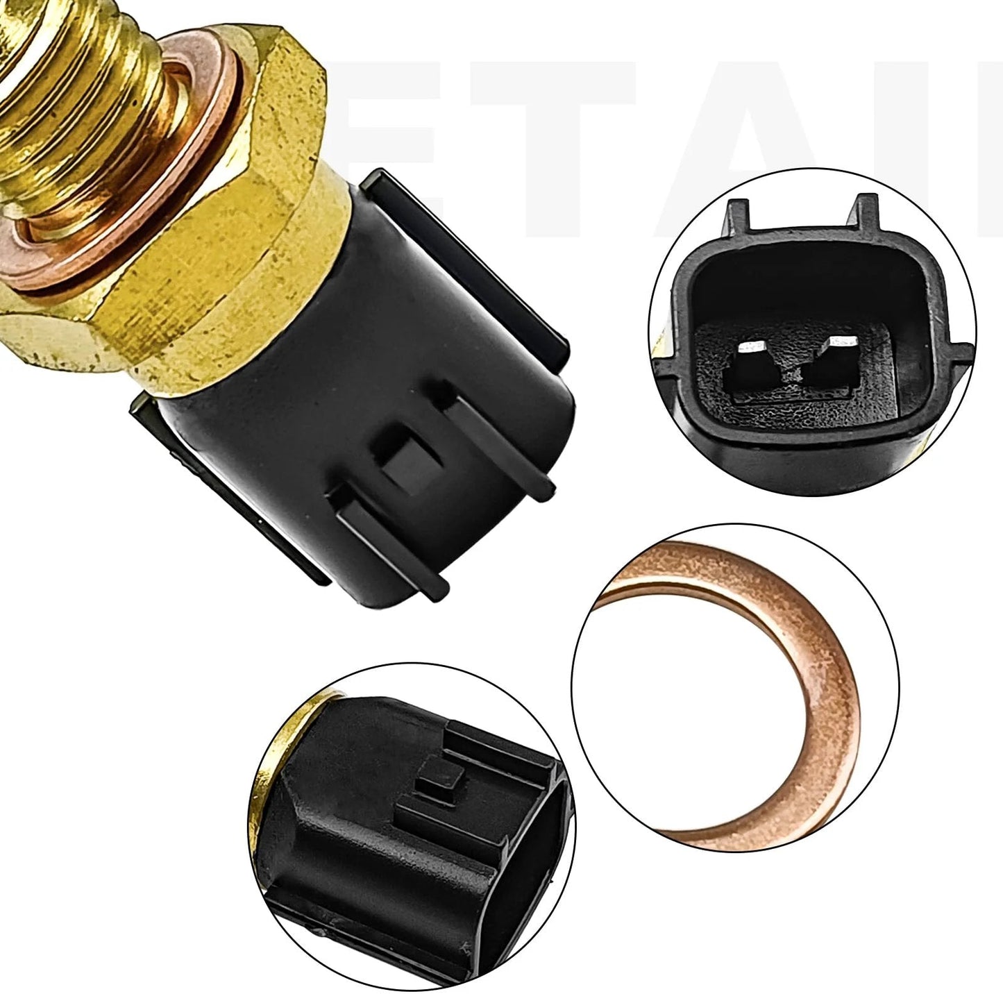 Premium Coolant Temperature Sensor Compatible With Nissan And Infiniti Vehicles From SYudwen showing connector and copper washer details.
