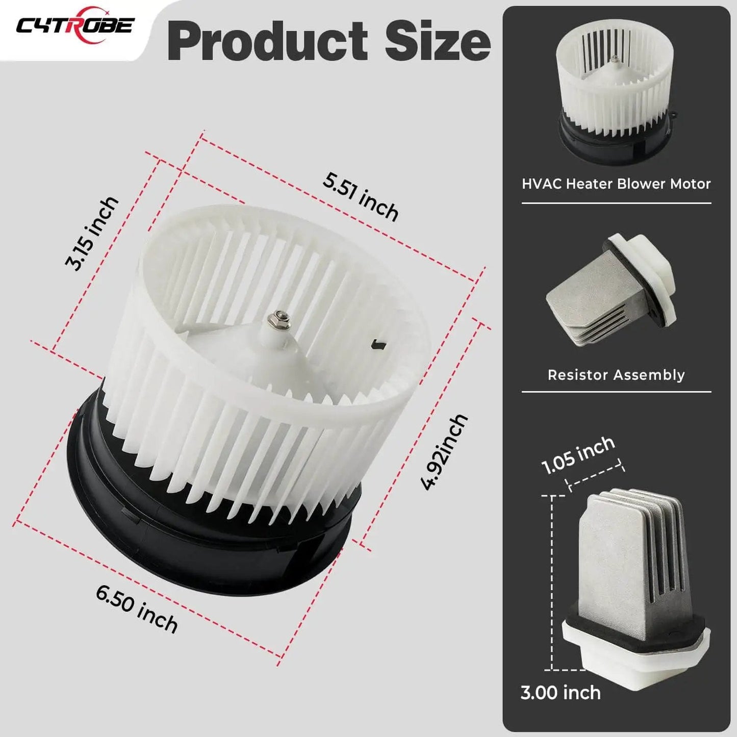Blower Motor And Resistor Assembly For Nissan Sentra 2007 Through 2012 And Rogue 2008 Through 2013 Plus Rogue Select 2014 2015