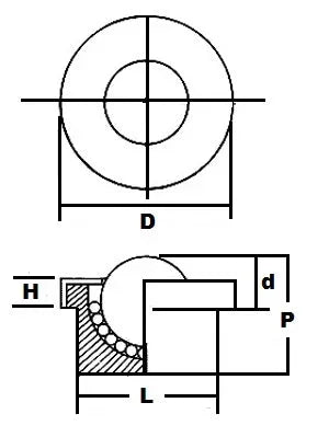 NMBT-5/8 CS Solid Machined Ball Transfer Unit 5/8 Main Bearing