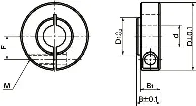 NSCS-25-15-SB2 NBK Stainless Steel Set Collar For Securing Bearing - Clamping Type. Made in Japan