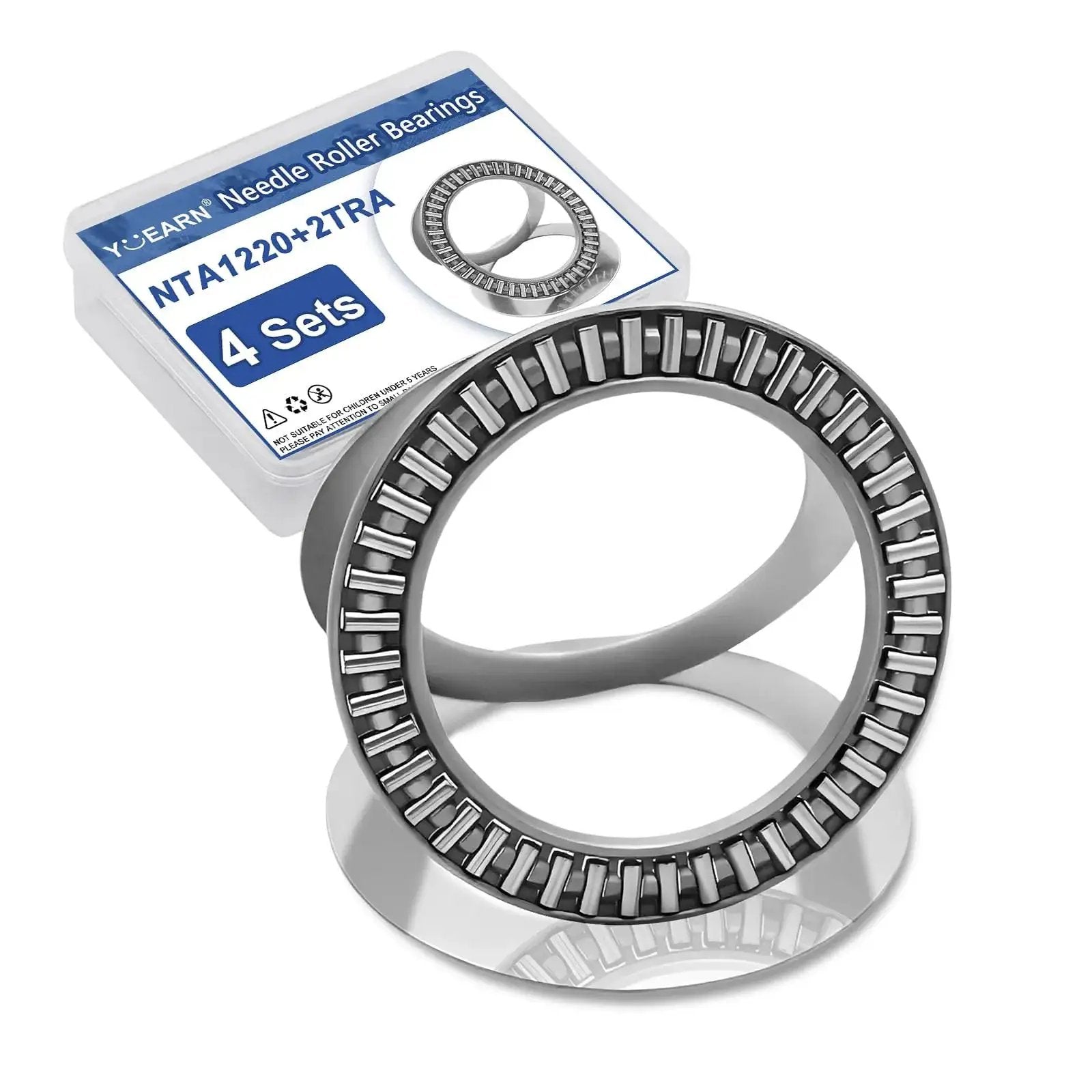4 Sets Of NTA1220 Plus 2TRA Thrust Needle Roller Bearings With Two Hardened Washers For Automotive Transmissions And Industrial Machinery