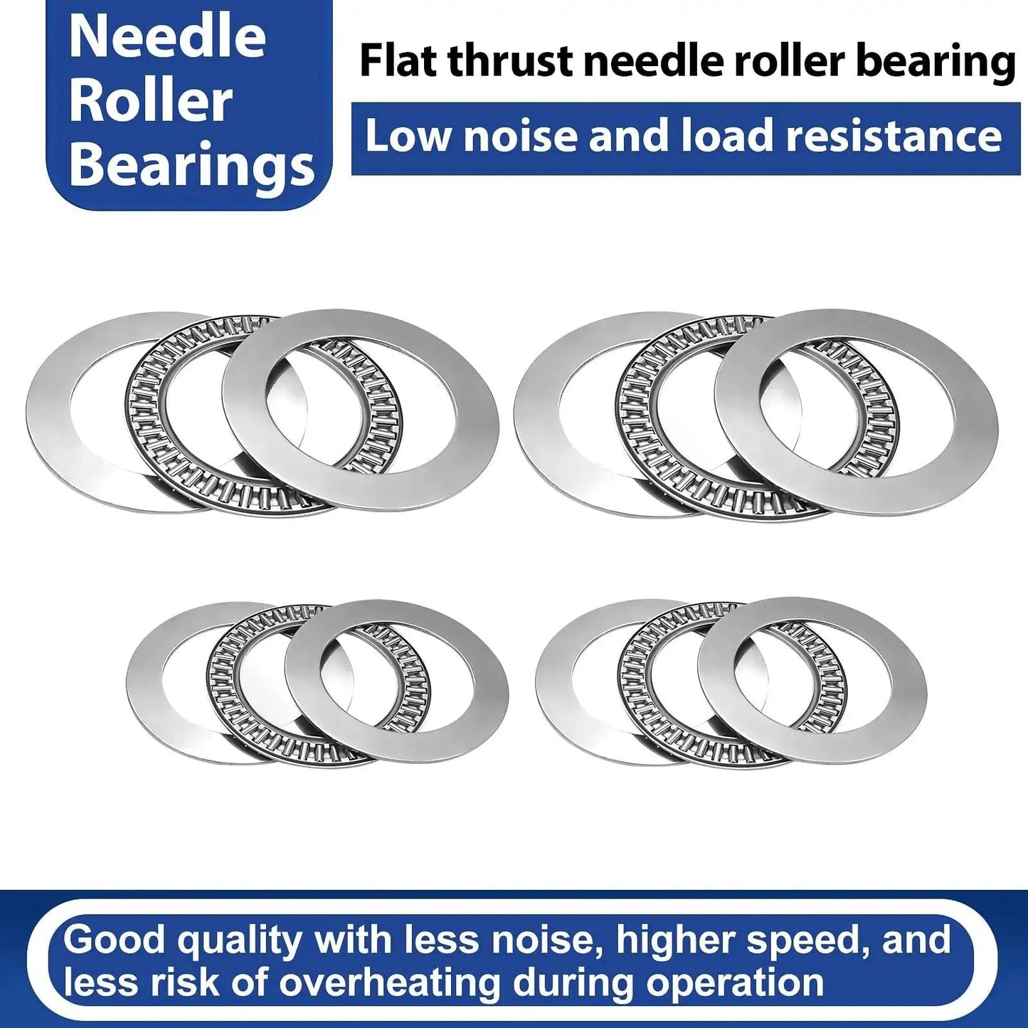 4 Sets Of NTA1220 Plus 2TRA Thrust Needle Roller Bearings With Two Hardened Washers For Automotive Transmissions And Industrial Machinery