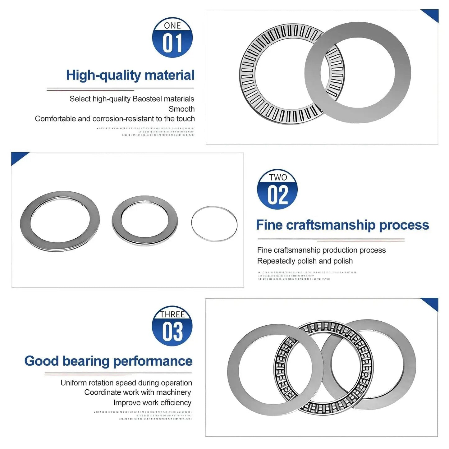 4 Sets Of NTA1220 Plus 2TRA Thrust Needle Roller Bearings With Two Hardened Washers For Automotive Transmissions And Industrial Machinery