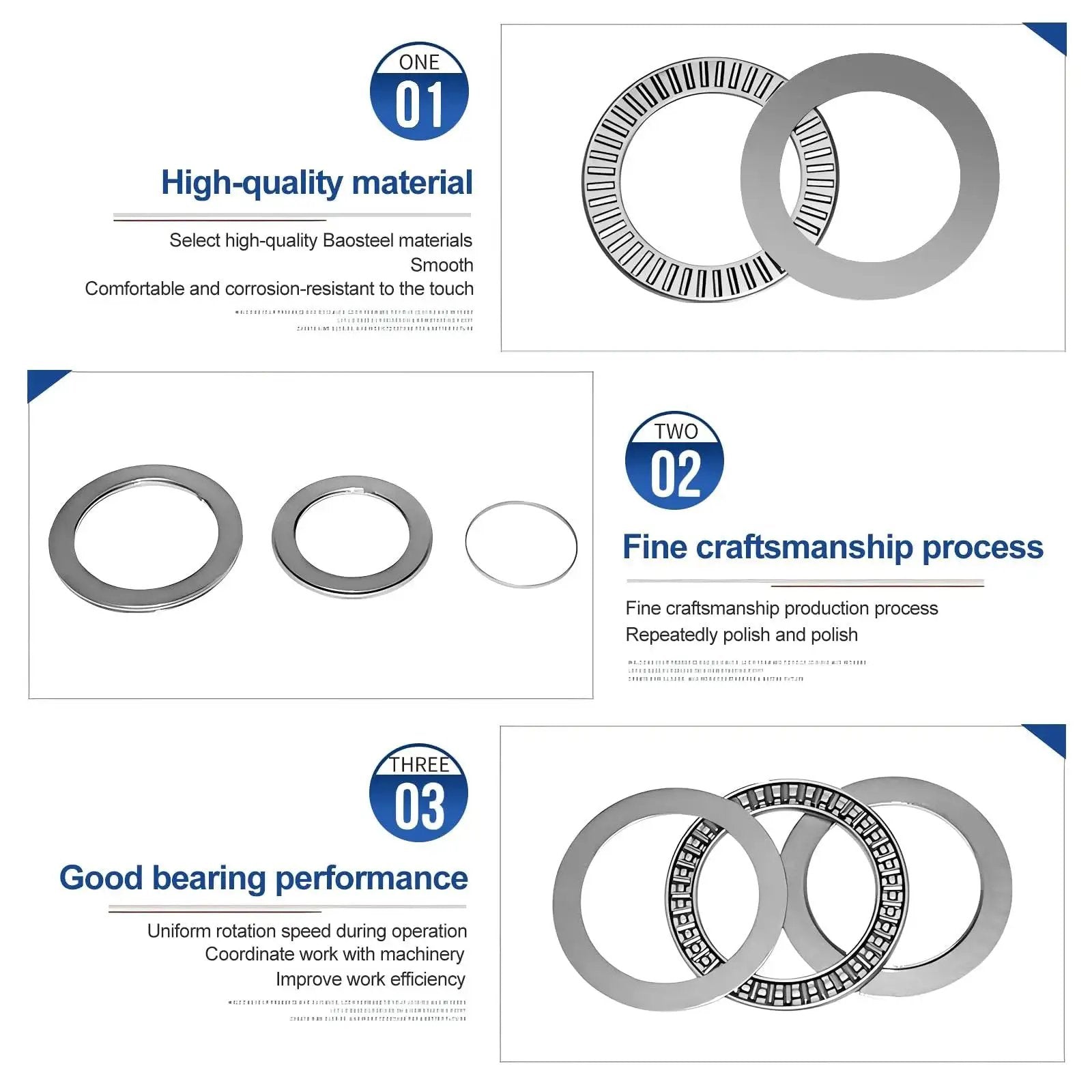 4 Sets Of NTA1220 Plus 2TRA Thrust Needle Roller Bearings With Two Hardened Washers For Automotive Transmissions And Industrial Machinery
