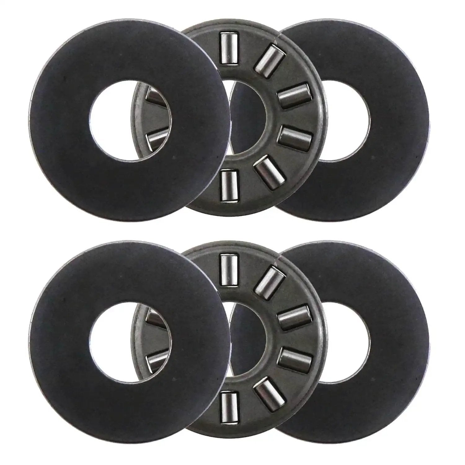 2 Sets NTA411 Thrust Needle Roller Bearings With TRA411 Washers One Quarter Inch Bore Eleven Sixteenth Inch Outer Diameter