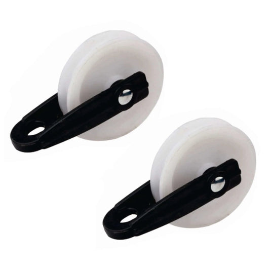 2 PCS Nylon Clothesline Pulley,2-1/2-inch Diameter Nylon Pulley,Outdoor Puller Rope Wire Rope Pulley,Clothes Puller Line Pulley Kit