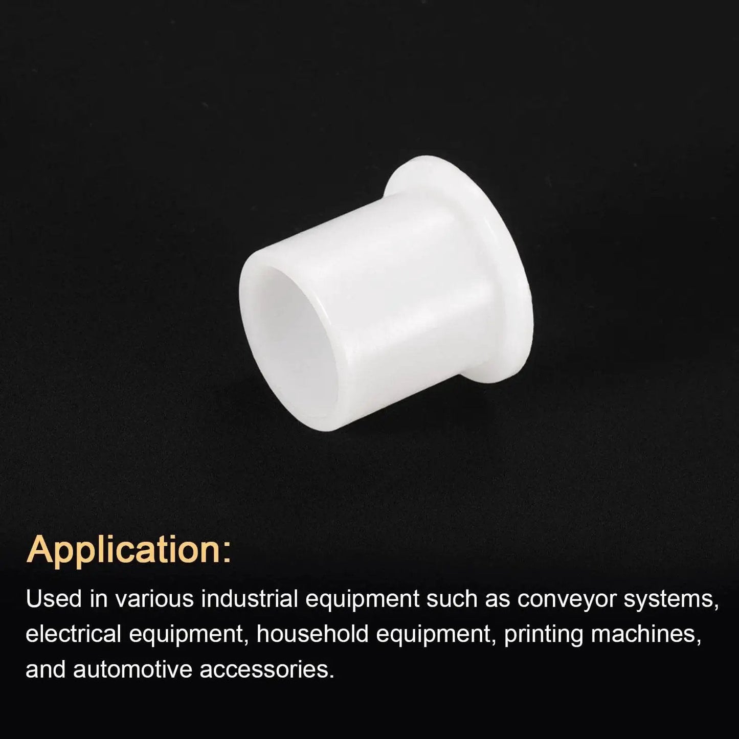 12 Pack Nylon Flanged Sleeve Bearings White Self Lubricating Plastic Bushings Bore 20mm Outer Diameter 24mm Length 26mm