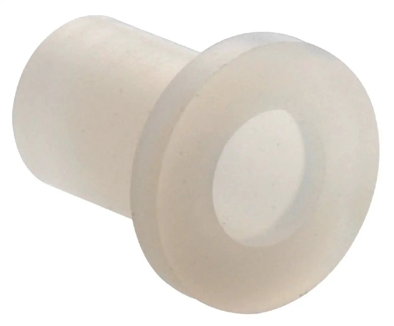 Nylon Flanged Bushing For Three Eighths Inch Screws, 0.556 Inch Outer Diameter White, 12 Pack, Easy Install Corrosion Resistant Nylon