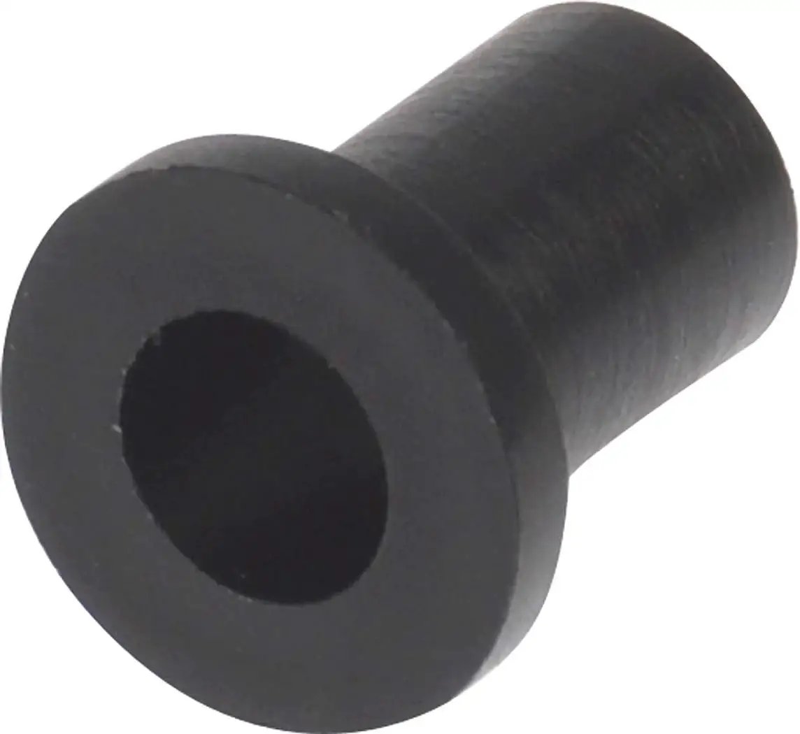 Nylon Flanged Bushing 0.556 Inch Outer Diameter Three Eighths Bore Black 12 Pack Durable Non Metallic Bearing For Lightweight Hardware Projects