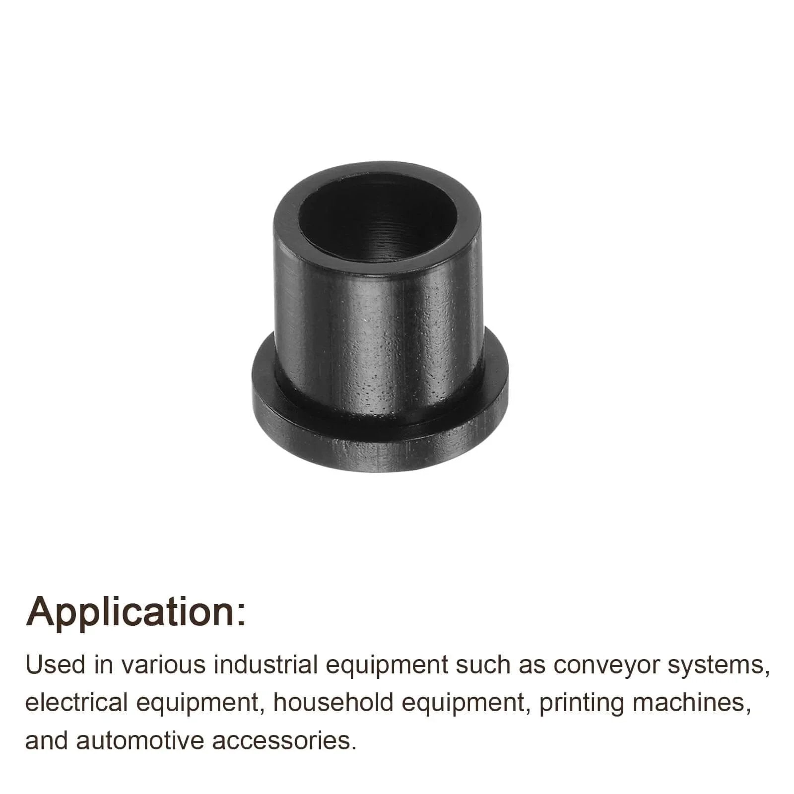 4 Pieces Flanged Sleeve Bearing 9.6mm By 12.7mm By 13.4mm Nylon Oilless Bushing Black Self Lubricating for industrial use