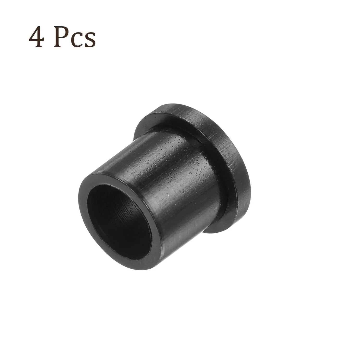 4 Pieces Flanged Sleeve Bearing 9.6mm By 12.7mm By 13.4mm Nylon Oilless Bushing For Equipment And Machinery Use, black, single piece view