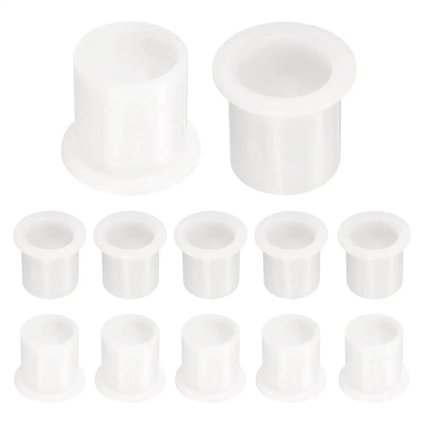 12 Pack Nylon Flanged Sleeve Bearings White Self Lubricating Plastic Bushings Bore 20mm Outer Diameter 24mm Length 26mm