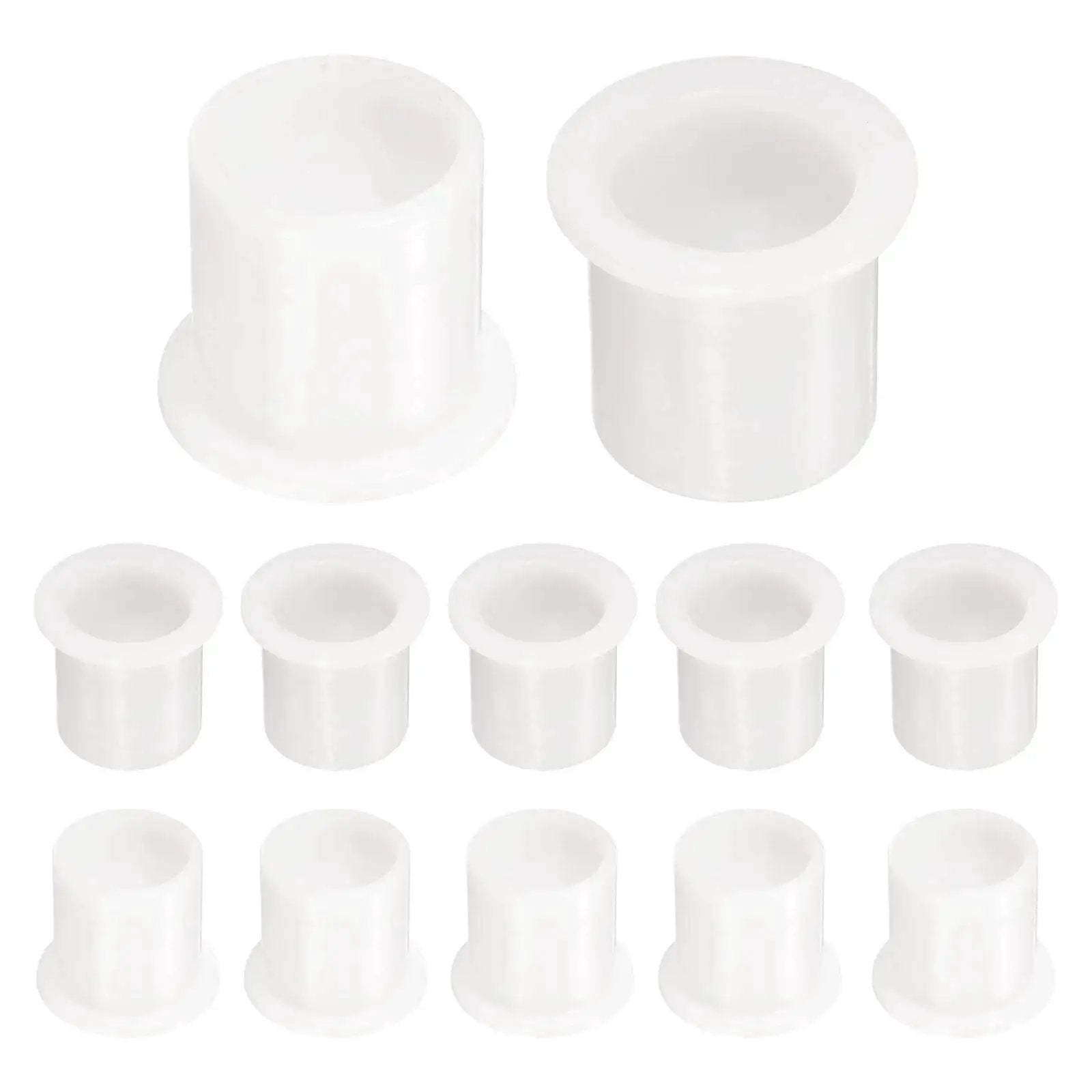 12 Pack Nylon Flanged Sleeve Bearings White Self Lubricating Plastic Bushings Bore 20mm Outer Diameter 24mm Length 26mm