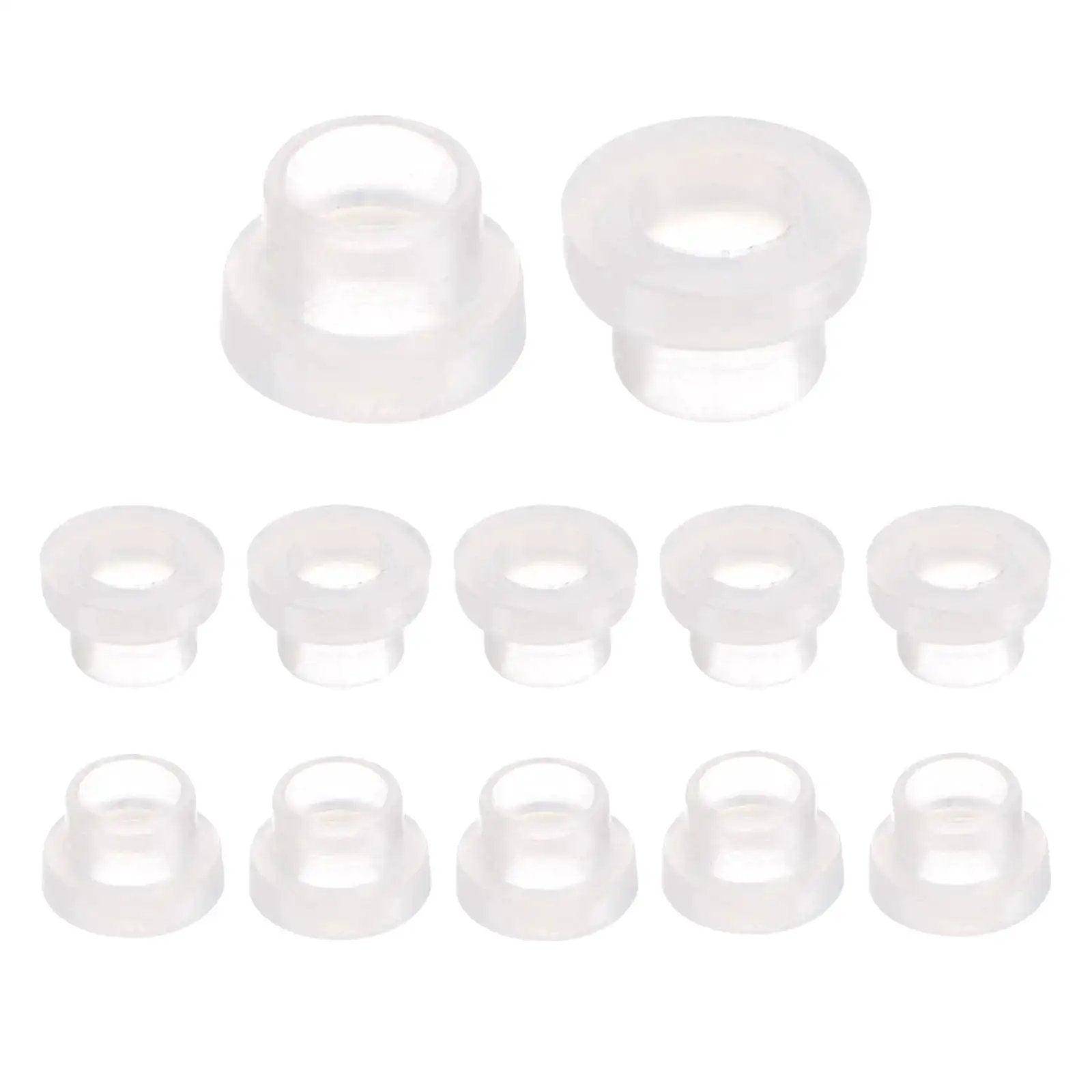 12 Pack Nylon Flanged Sleeve Bearings 4.5mm Bore 5.8mm OD 5mm Length 8mm Flange Diameter 2mm Flange Thickness White Self Lubricating Bushings