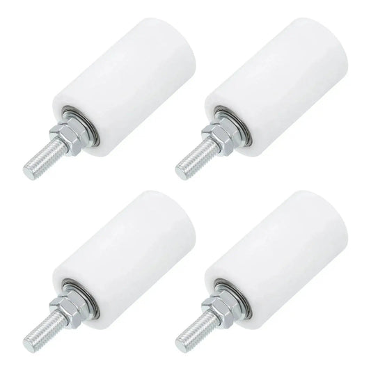 4 Pack Slide Gate Guide Rollers Nylon Pulley Wheels 40x70 mm gate support assembly for sliding roll gates and electric doors, white