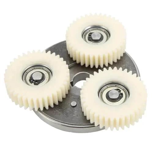 Electric Motor Gear Clutch Kit with 36T nylon gears and steel components, designed for electric tools and robotics kits.