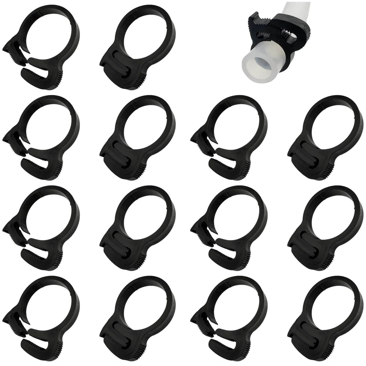 Plastic Hose Clamp 1.25 Inch Outer Diameter Heavy Duty Double Grip Nylon Hose Clamps With Snap Ratchet Adjustable Secure Fit For 31.5 To 34 MM OD Pack Of 15 Durable POM Material Resistant To Rust Corrosion High Temperature And Vibration
