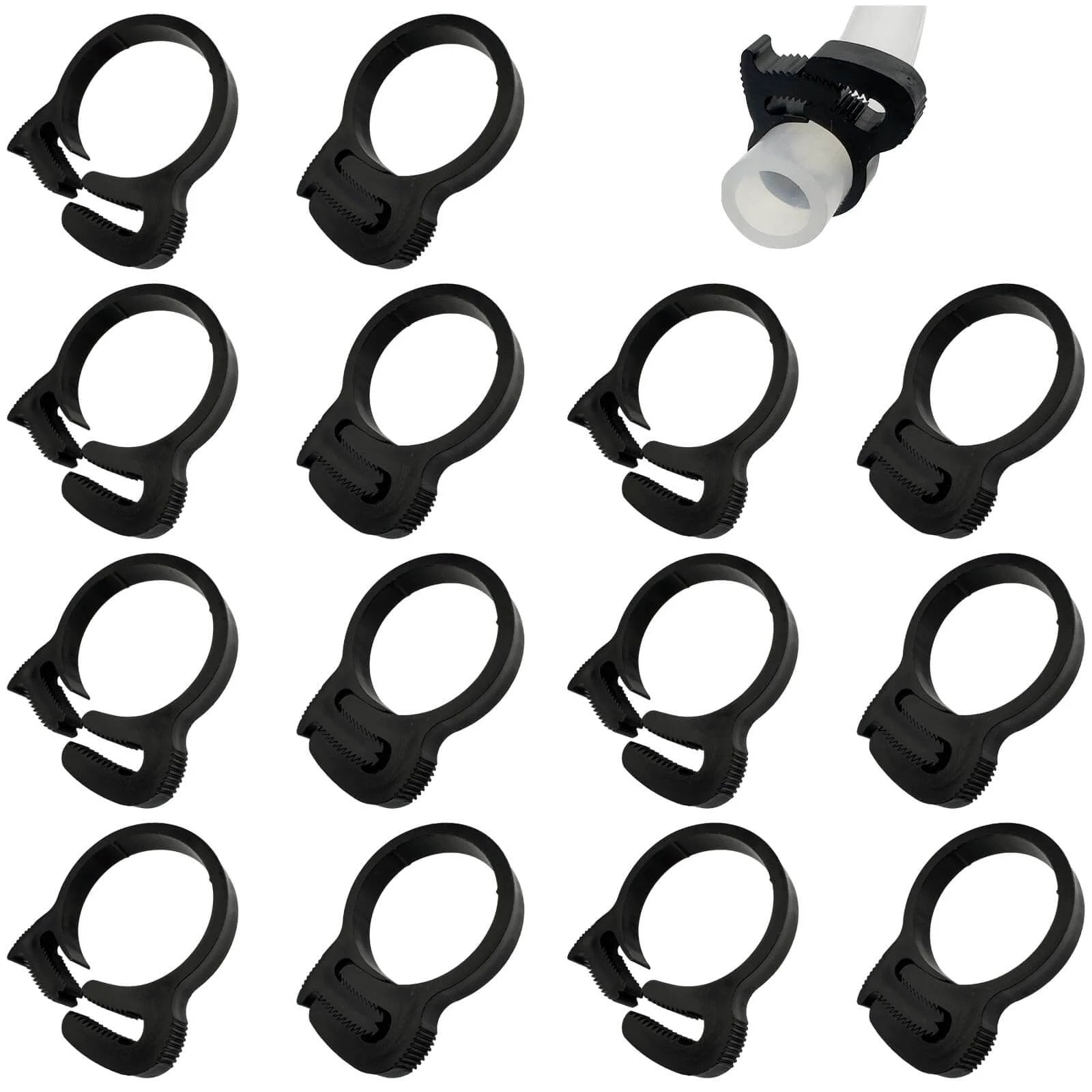 Plastic Hose Clamp 1.25 Inch Outer Diameter Heavy Duty Double Grip Nylon Hose Clamps With Snap Ratchet Adjustable Secure Fit For 31.5 To 34 MM OD Pack Of 15 Durable POM Material Resistant To Rust Corrosion High Temperature And Vibration