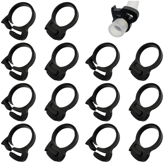 Plastic Hose Clamp 1.25 Inch Outer Diameter Heavy Duty Double Grip Nylon Hose Clamps With Snap Ratchet Adjustable Secure Fit For 31.5 To 34 MM OD Pack Of 15 Durable POM Material Resistant To Rust Corrosion High Temperature And Vibration