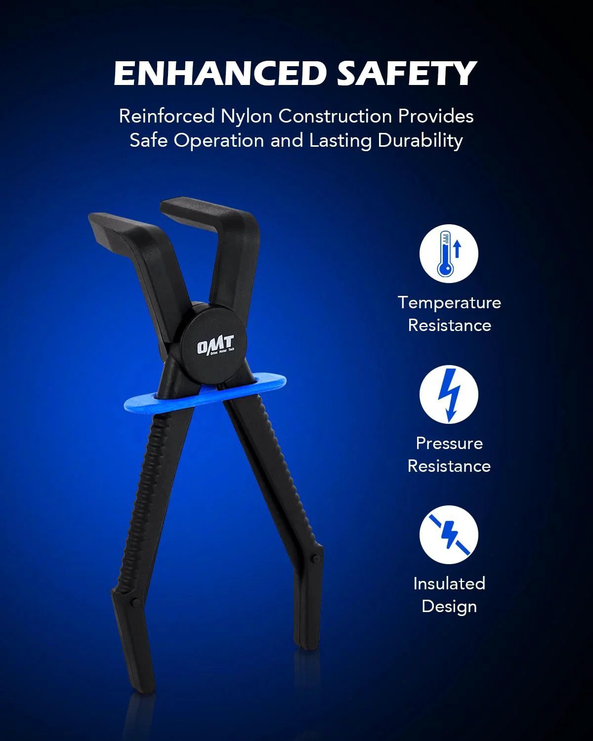 Close-up of 6 Piece Hose Pinch Off Pliers Set for Flexible Hoses Brake Fuel and Coolant Maintenance enhanced safety features