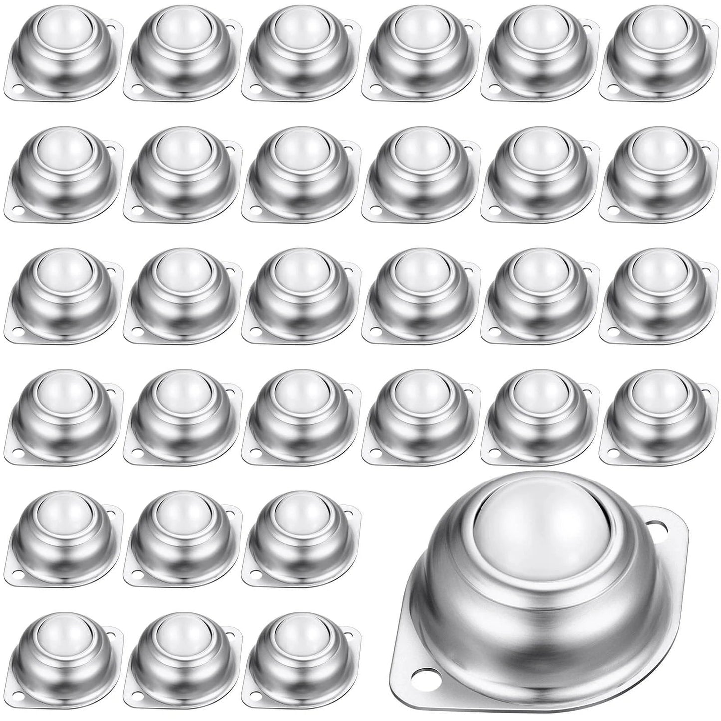 30 Pcs 1 Inch Roller Ball Transfer Bearing Nylon Round Ball Transfer Unit Universal Casters for Conveyor Roller Stand Transmission System