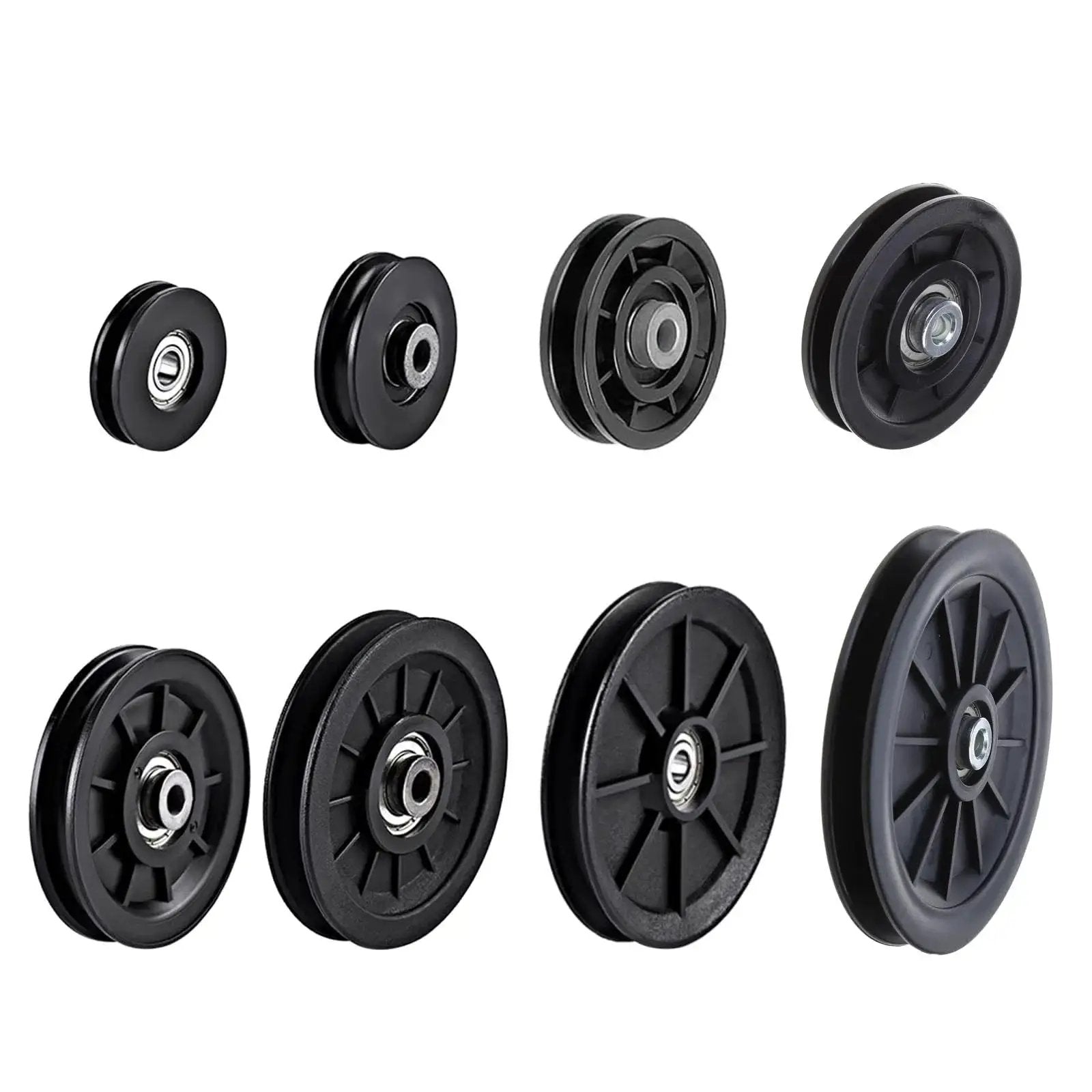 Nylon Round Rope Pulley For Fitness Equipment And Cable Machines Replacement Roller Low Friction Waterproof PA Pulley in multiple sizes
