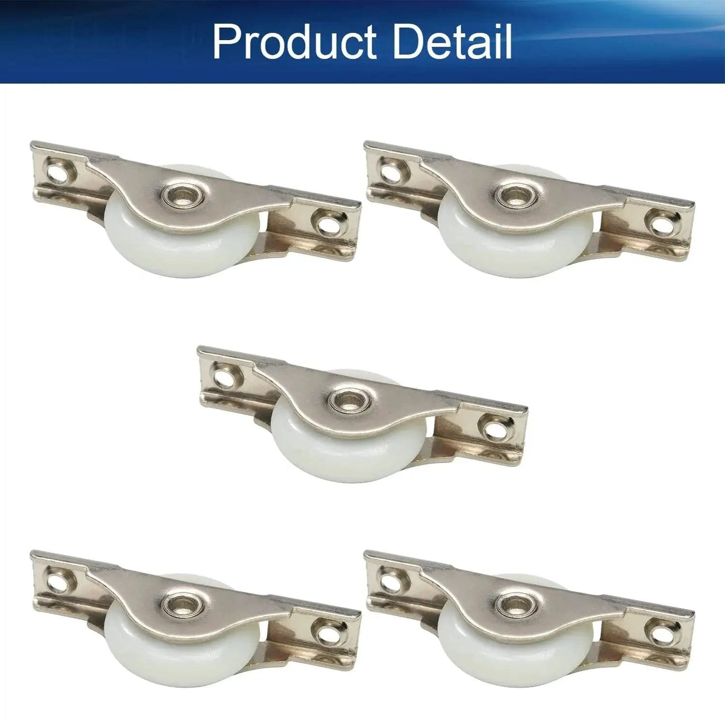 Five 5 Pieces Screen Door Rollers With 29mm Wheel Diameter Nylon Pulley And Stainless Steel Shell With Durable Electroplating Finish