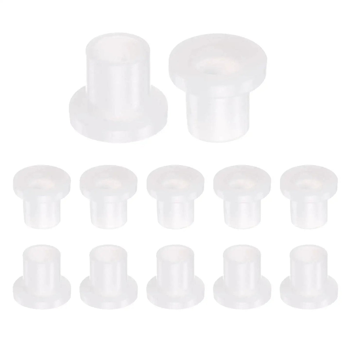Flanged Nylon Sleeve Bearings 5mm Bore 6.6mm OD 8.1mm Length White Self Lubricating Bushings With 10.3mm Flange Diameter Pack of 12