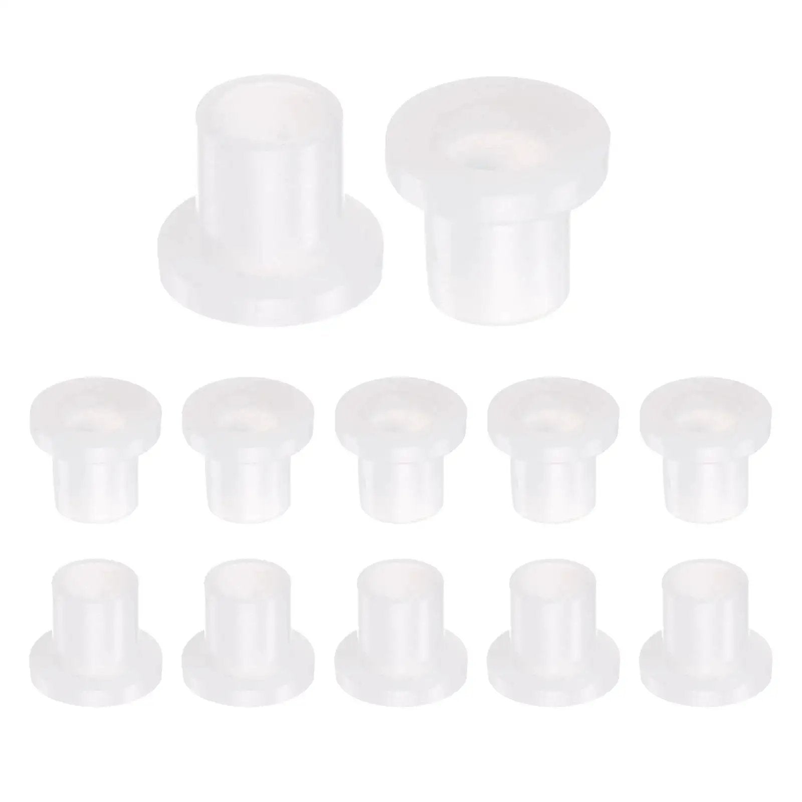 Flanged Nylon Sleeve Bearings 5mm Bore 6.6mm OD 8.1mm Length White Self Lubricating Bushings With 10.3mm Flange Diameter Pack of 12
