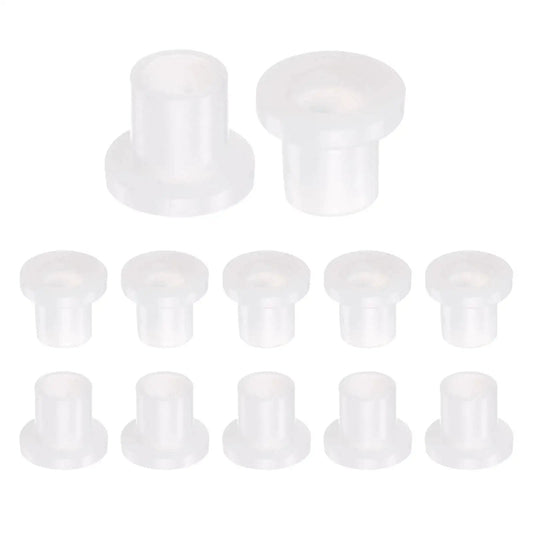 Flanged Nylon Sleeve Bearings 5mm Bore 6.6mm OD 8.1mm Length White Self Lubricating Bushings With 10.3mm Flange Diameter Pack of 12