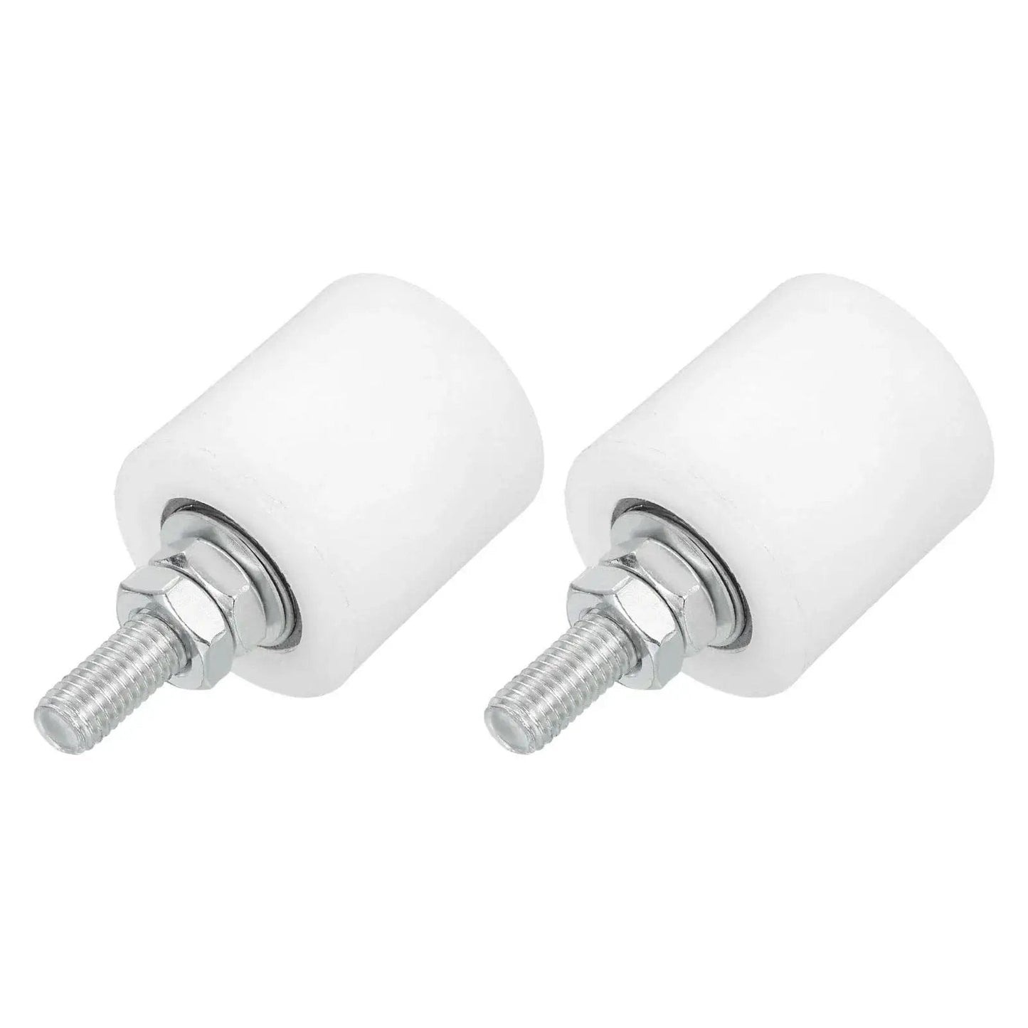 2 Pack Slide Gate Guide Rollers With Nylon Wheels 42 X 44 Mm 1.65 X 1.73 Inch 75 Mm Height 10 Mm Thread Universal Door Pulley System For Sliding Gates And Electric Doors White Includes 2 Pieces