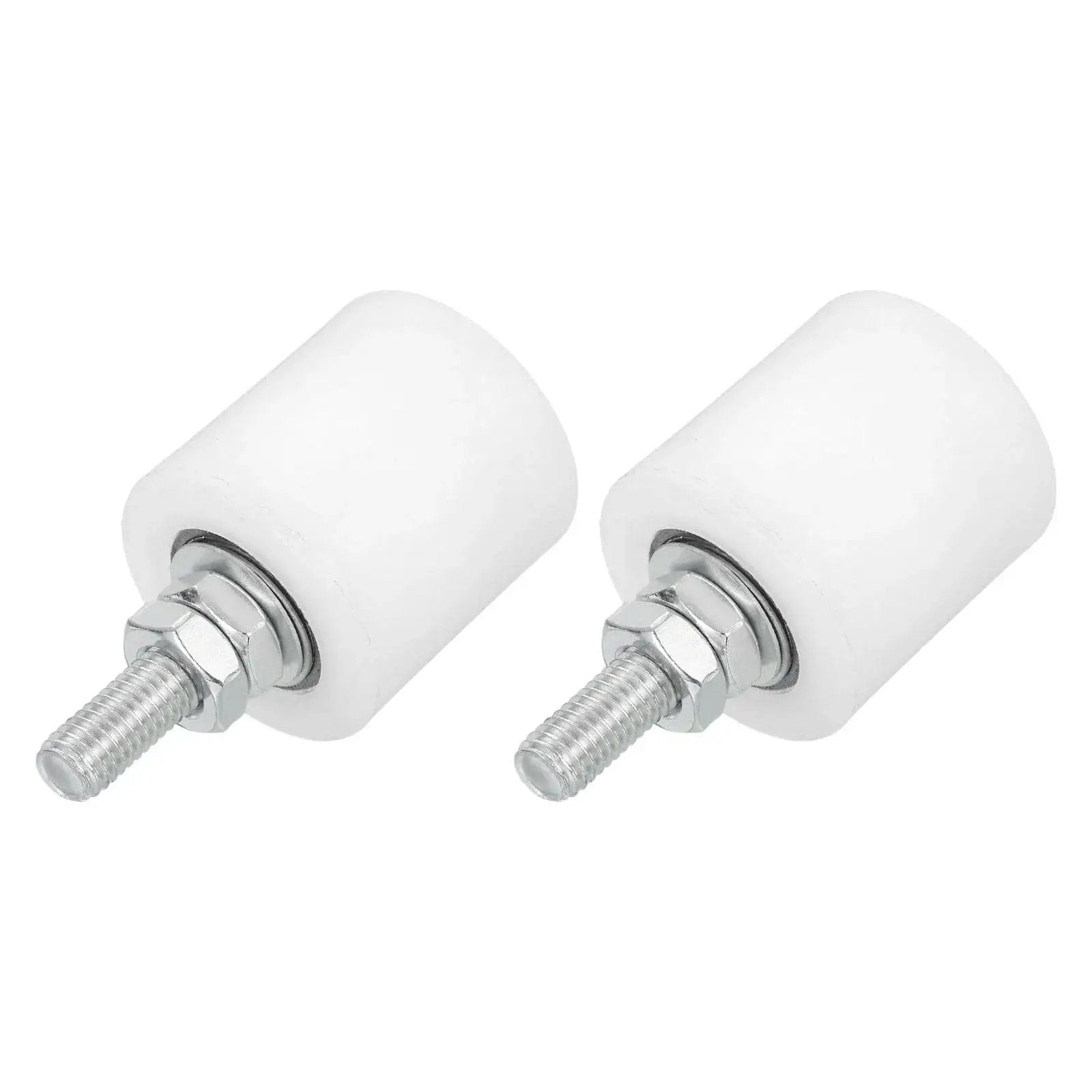 2 Pack Slide Gate Guide Rollers With Nylon Wheels 42 X 44 Mm 1.65 X 1.73 Inch 75 Mm Height 10 Mm Thread Universal Door Pulley System For Sliding Gates And Electric Doors White Includes 2 Pieces