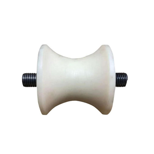 Heavy duty U-groove pulley wheel for inverted track systems, built with a nylon wheel and steel frame, rated up to 700 kg per wheel, designed to run smoothly on 80 mm, 90 mm, or 100 mm round tubes for gates, doors, and industrial track setups