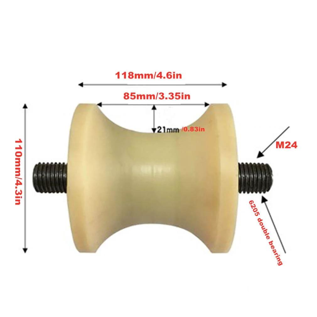 Pulley,Pulley Wheel, 2 U-Groove Casters,Heavy Duty Barn Door Wheel in Nylon,Hardware for Inverted Track,Rolling Gate,Industrial Machines,Wire Rope Rail,Yellow
